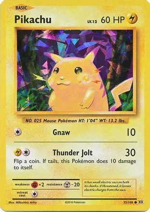 Pikachu (35/108) - Deck Exclusives - Near Mint Cracked Ice Holo