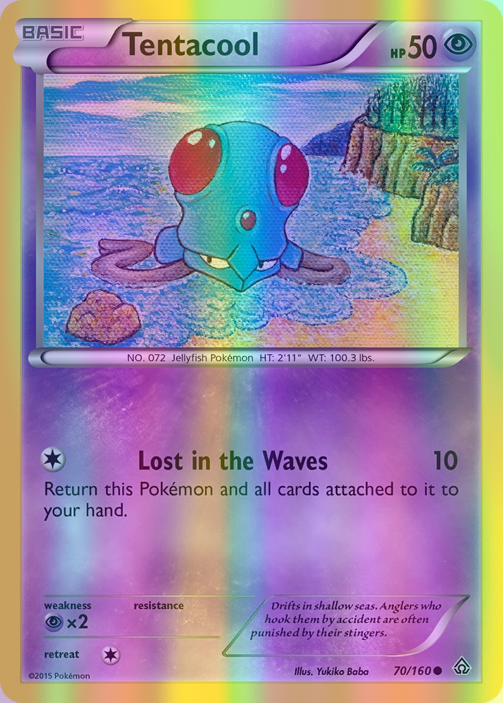 Tentacool - 070/160 (PRC) Common - Near Mint Reverse Holofoil