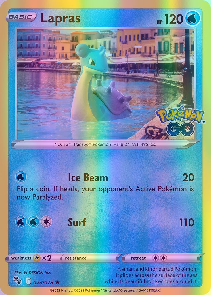 Lapras - 023/078 (PGO) Holo Rare - Near Mint Reverse Holofoil