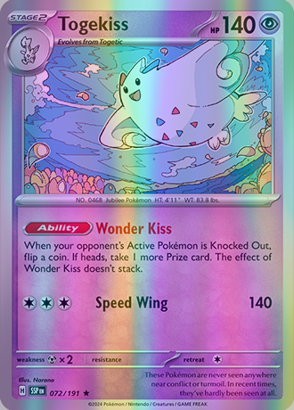 Togekiss - 072/191 (SSP) Rare - Near Mint Reverse Holofoil