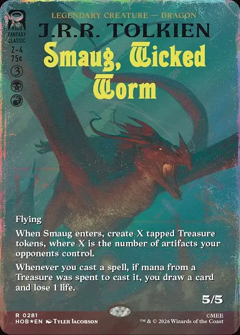 Smaug, Wicked Worm [ #0281 Borderless Book Cover Surge Foil ] (HOB-R)