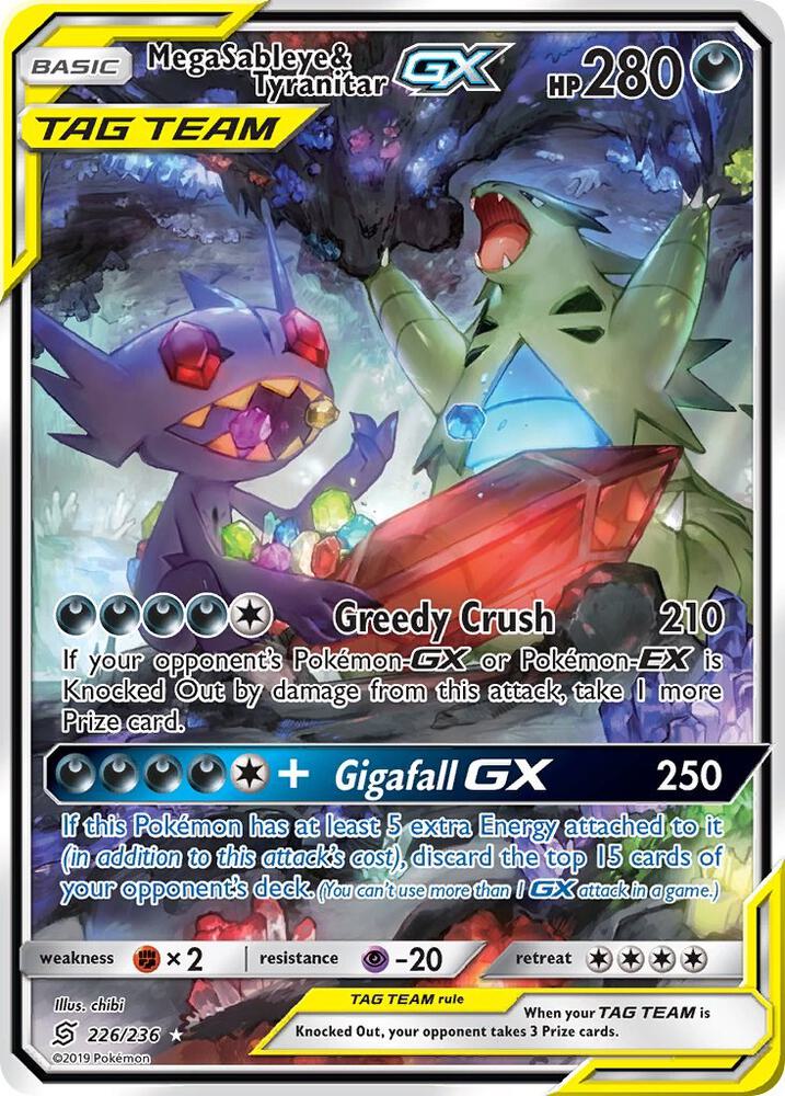 Mega Sableye & Tyranitar GX (226/236) Damaged