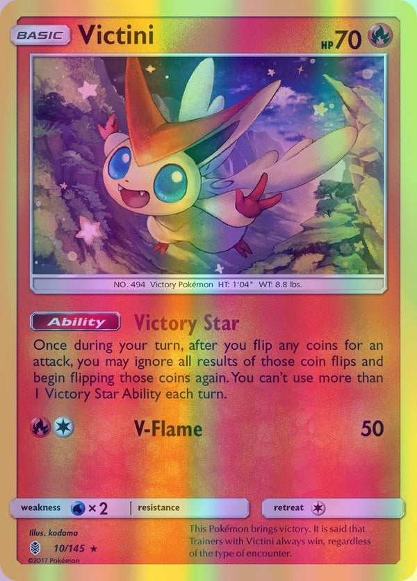 Victini - 010/145 (SM:GRI) Holo Rare - Near Mint Reverse Holofoil