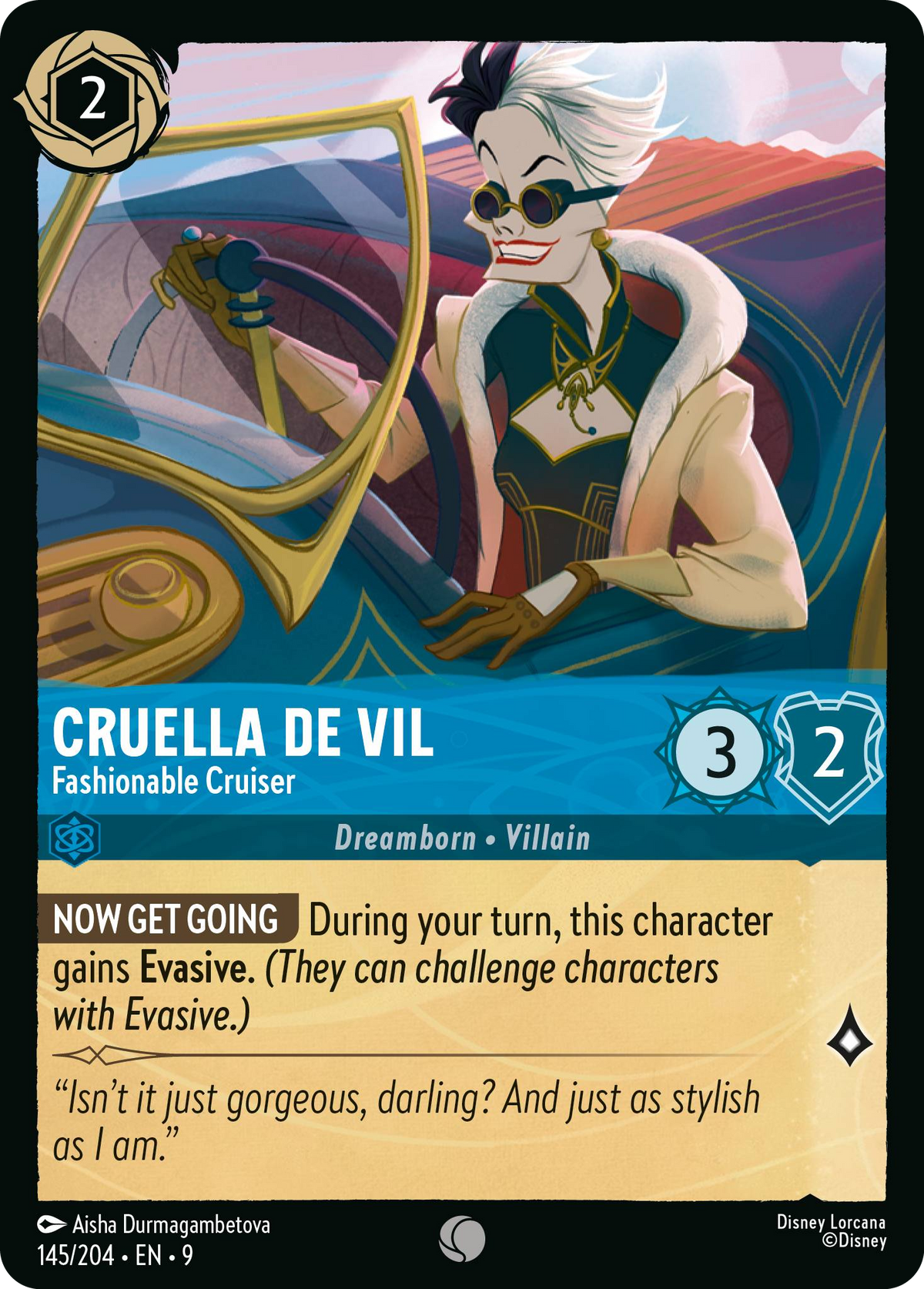Cruella De Vil - Fashionable Cruiser (145/204 - Fabled)  Common
