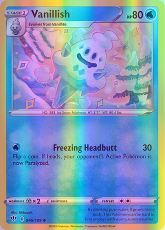 Vanillish - 046/189 (SWSH03) Uncommon - Near Mint Reverse Holofoil