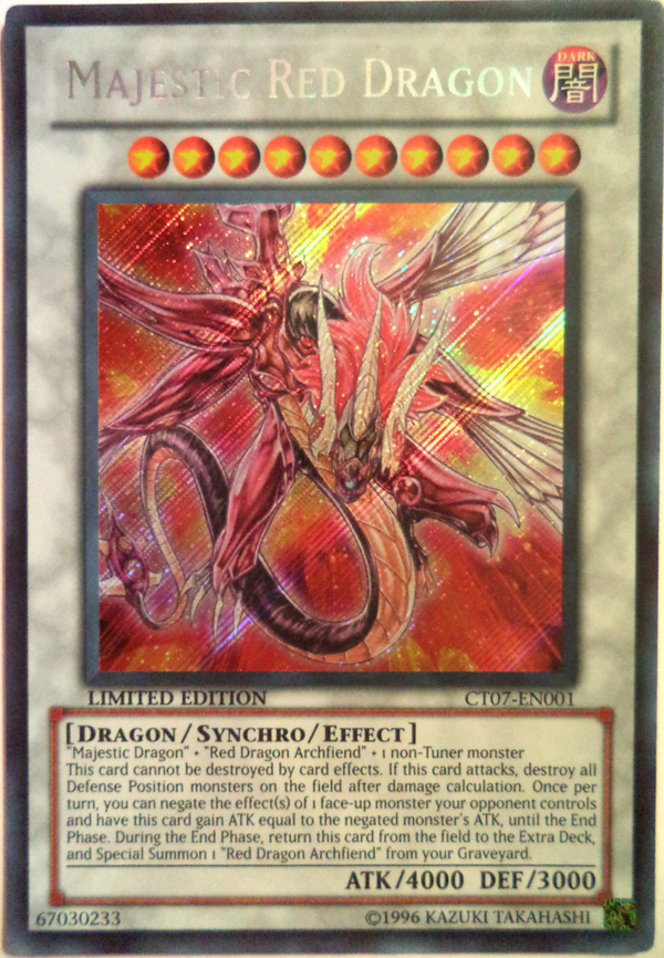 Majestic Red Dragon (CT07-EN001) Secret Rare - Near Mint Limited Edition