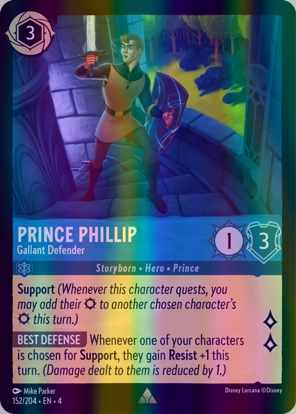 Prince Phillip - Gallant Defender (Ursula's Return 152/204) Rare - Near Mint Cold Foil