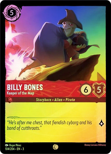 Billy Bones - Keeper of the Map (Into the Inklands 104/204) Common - Near Mint Cold Foil