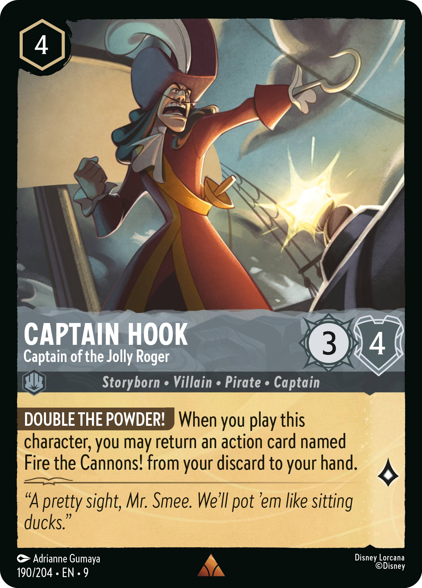 Captain Hook - Captain of the Jolly Roger (Fabled - 190/204)  Rare