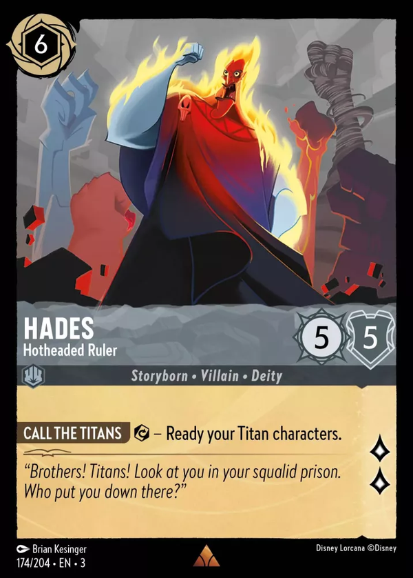 Hades - Hotheaded Ruler (Into the Inklands 174/204) Rare - Near Mint