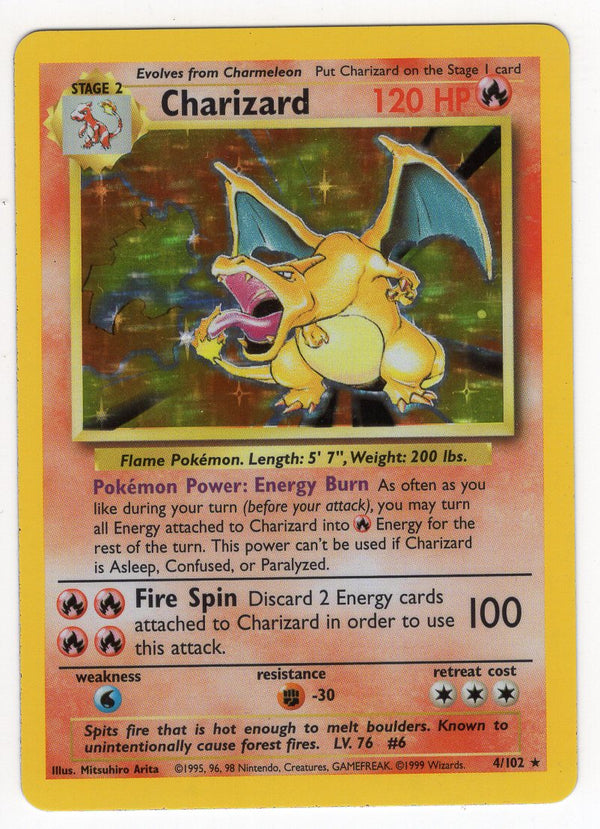 Charizard - 004/102 (BS) Holo Rare - Light Play Holofoil