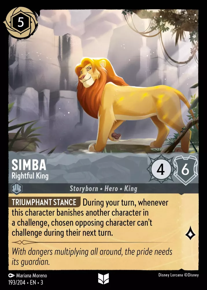 Simba - Rightful King (Into the Inklands 193/204) Uncommon - Near Mint