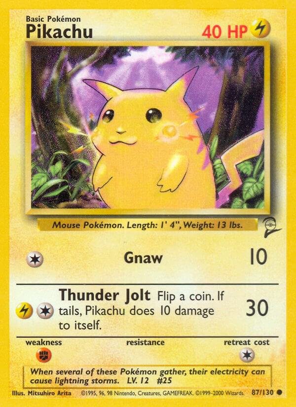 Pikachu - 087/130 (BS2) Common - Light Played