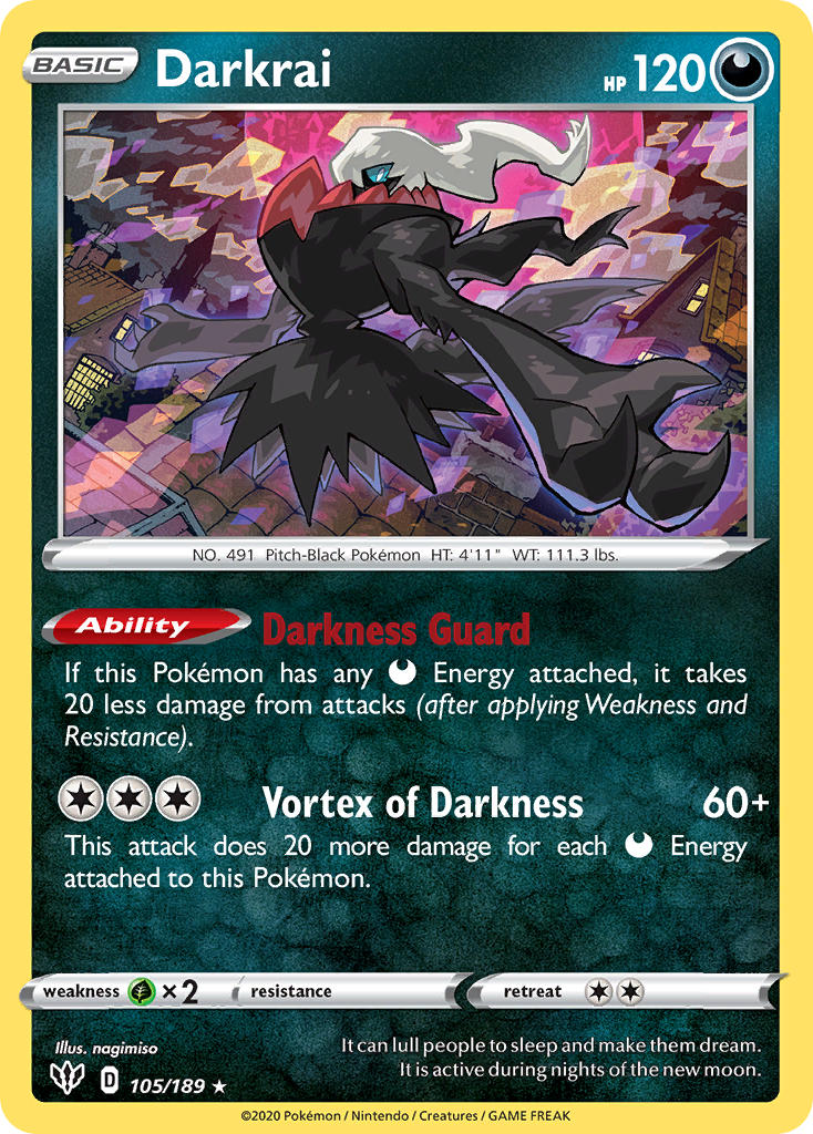 Darkrai - 105/189 (SWSH03) Holo Rare - Near Mint Holofoil