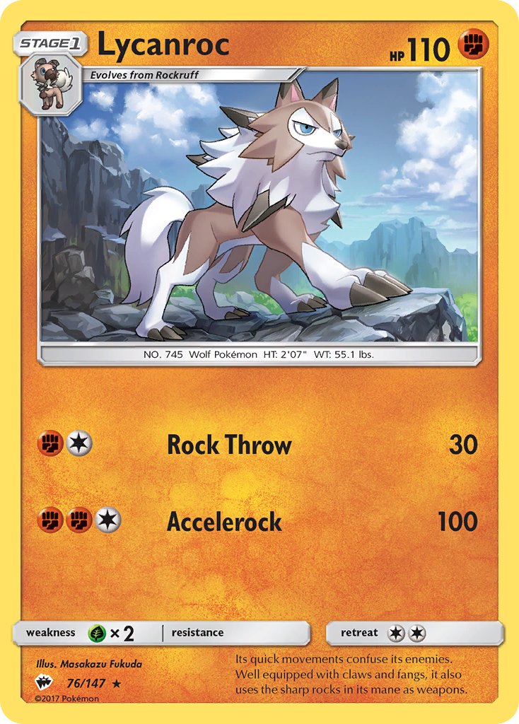 Lycanroc - 076/147 (SM:BUS) Rare - Near Mint