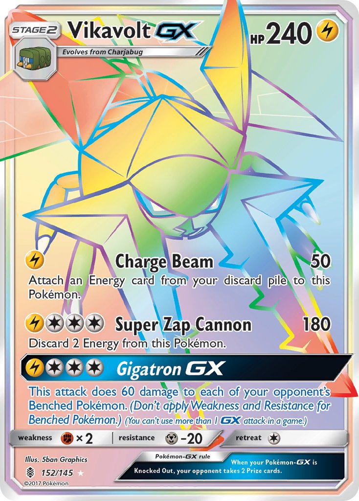 Vikavolt GX (Secret) - 152/145 (SM:GRI) Secret Rare - Near Mint Holofoil