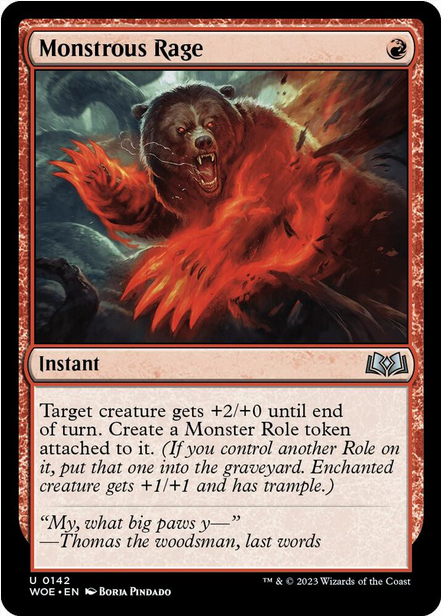 Monstrous Rage [#0142] (WOE-U-FOIL)