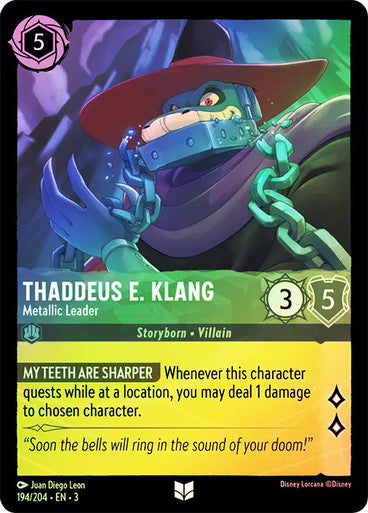 Thaddeus E. Klang - Metallic Leader (Into the Inklands 194/204) Uncommon - Near Mint Cold Foil