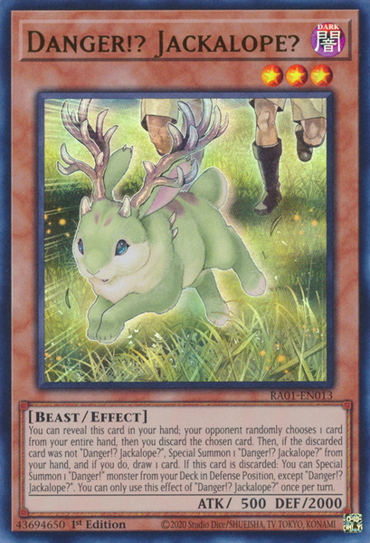 Danger!? Jackalope? (RA01-EN013) Prismatic Ultimate Rare - Near Mint 1st Edition