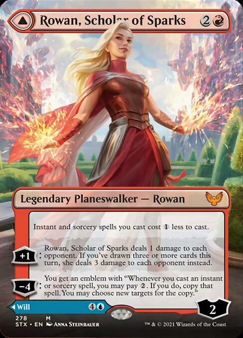 Rowan, Scholar of Sparks // Will, Scholar of Frost [#278 Borderless Planeswalkers] (STX-M)