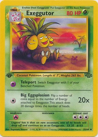 Exeggutor - 35/64 (JU) Uncommon - Near Mint 1st Edition