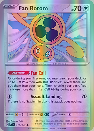 Fan Rotom - 118/142 (SCR) Common - Near Mint Reverse Holo