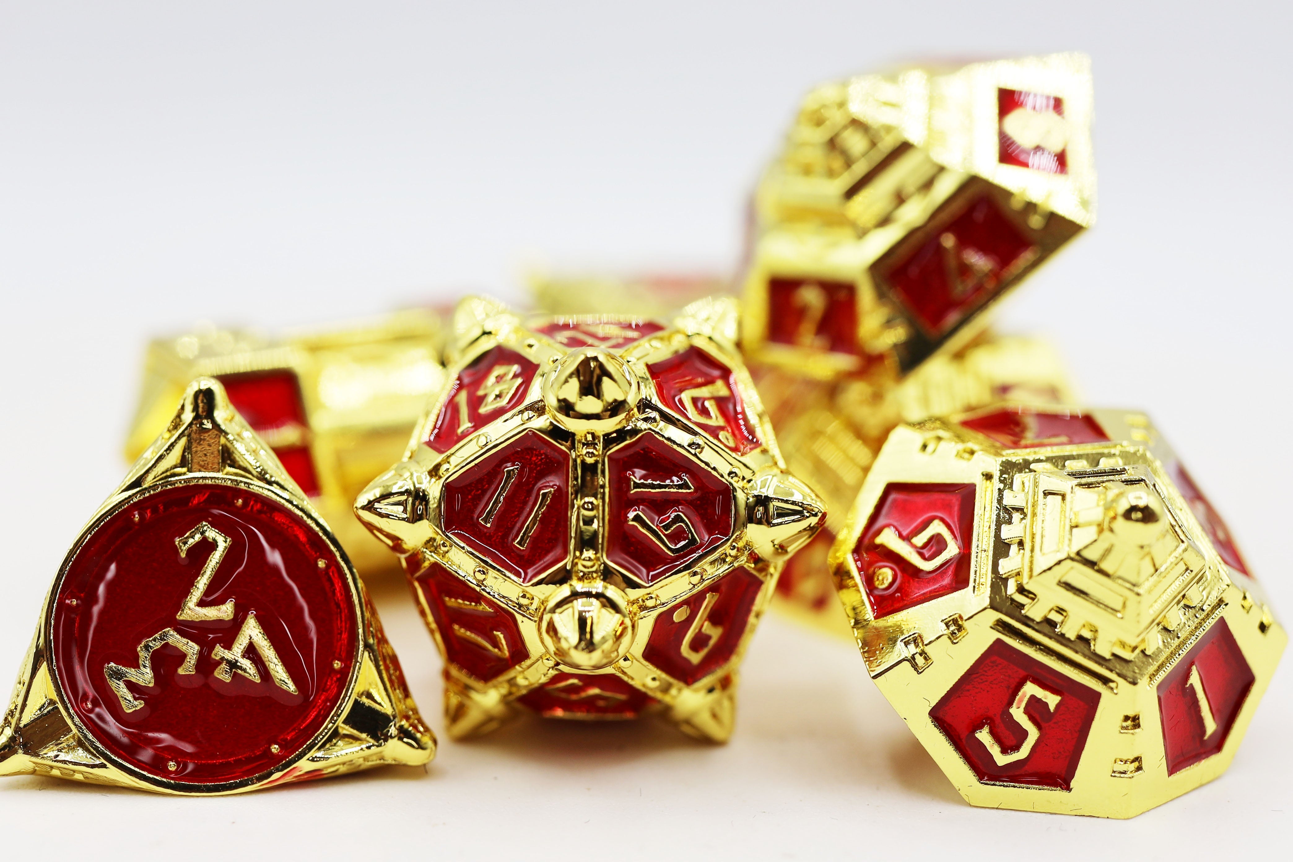 Dice 51: Solar Ruby - Metal RPG Dice Set