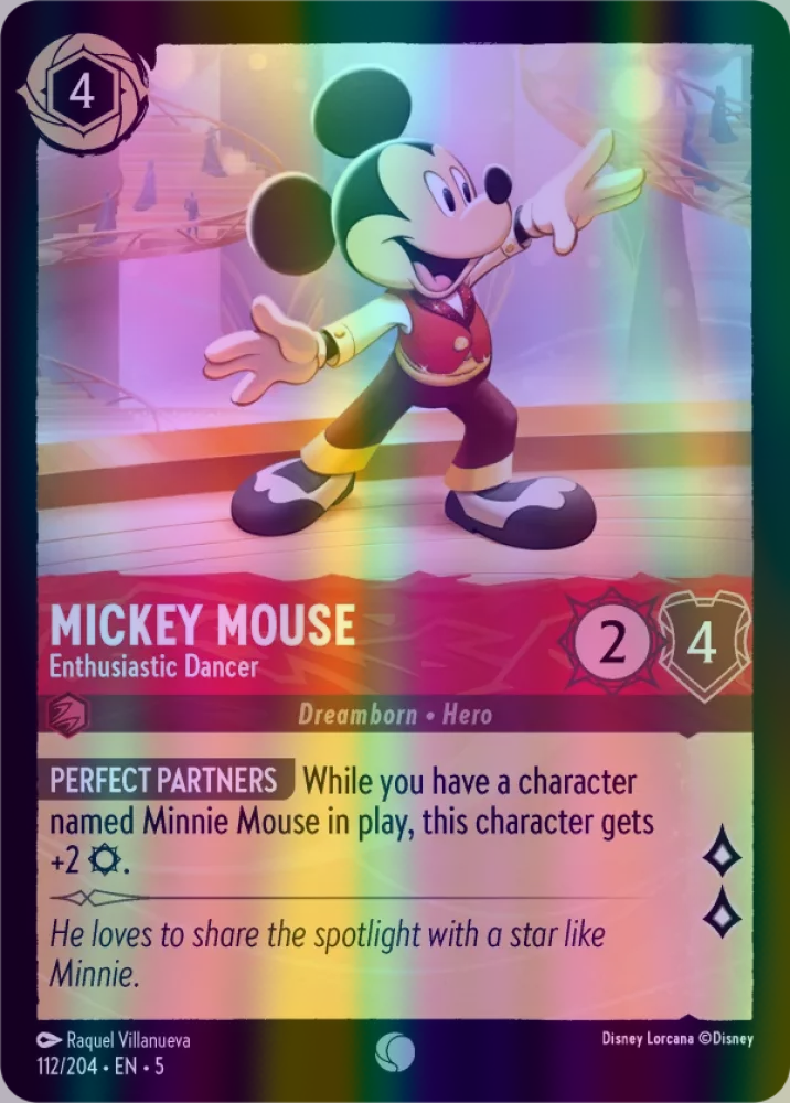 Mickey Mouse - Enthusiastic Dancer (Shimmering Skies 112/204) Common - Near Mint Cold Foil