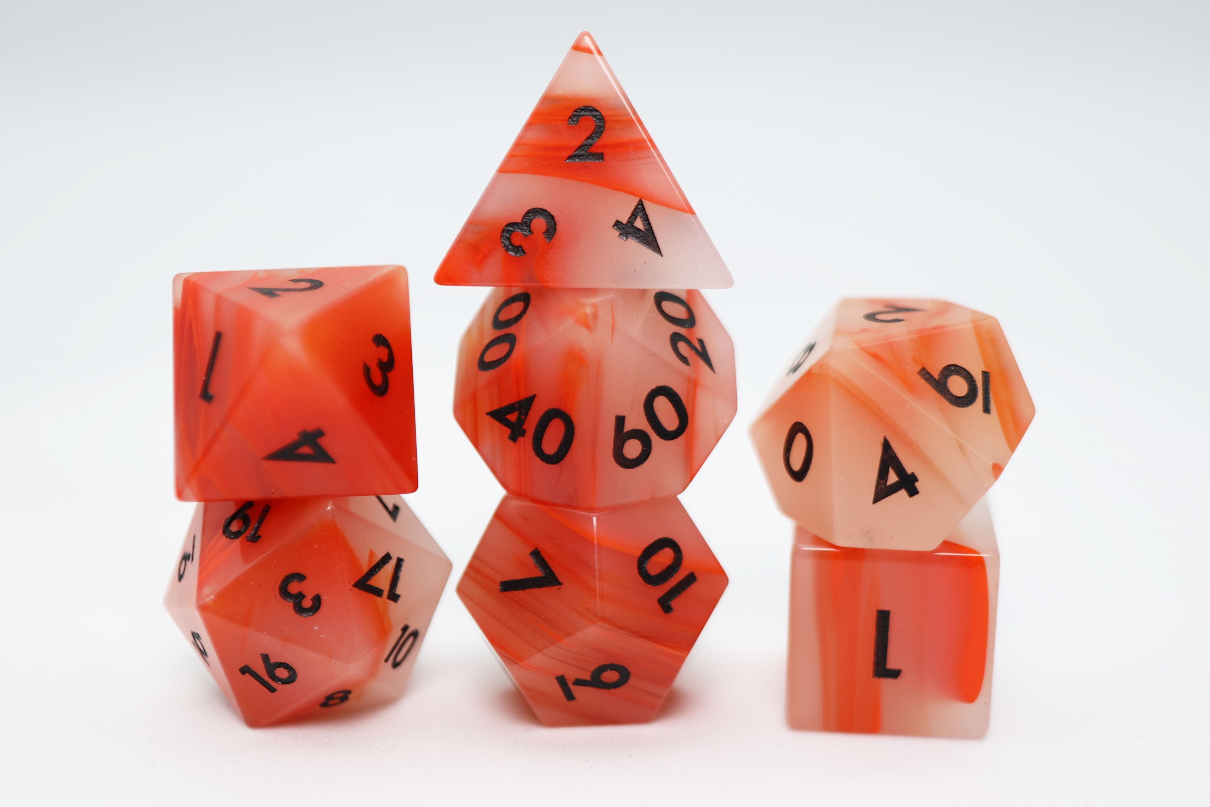 Gemstone Dice - Red Agate Engraved (7)