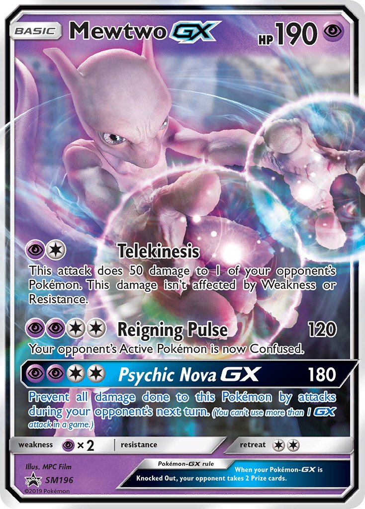 Mewtwo GX - SM196 (SM:PR) Promo - Near Mint Holofoil