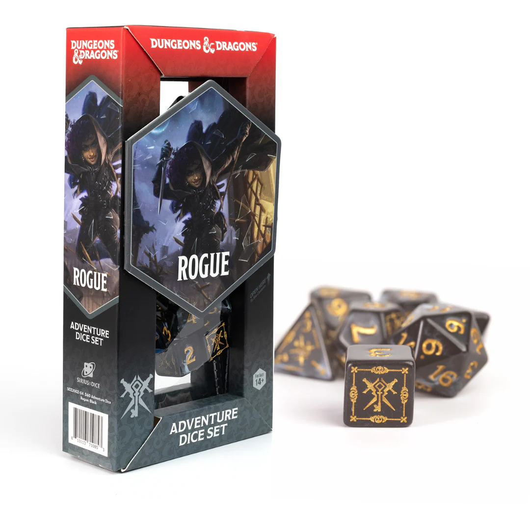 Sirius Dice: D&D Adventure Dice - Rogue: Black (Refresh)