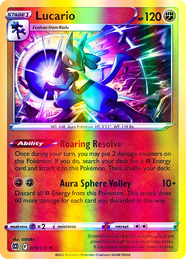 Lucario - 079/172 (SWSH09) Holo Rare - Near Mint Reverse Holofoil