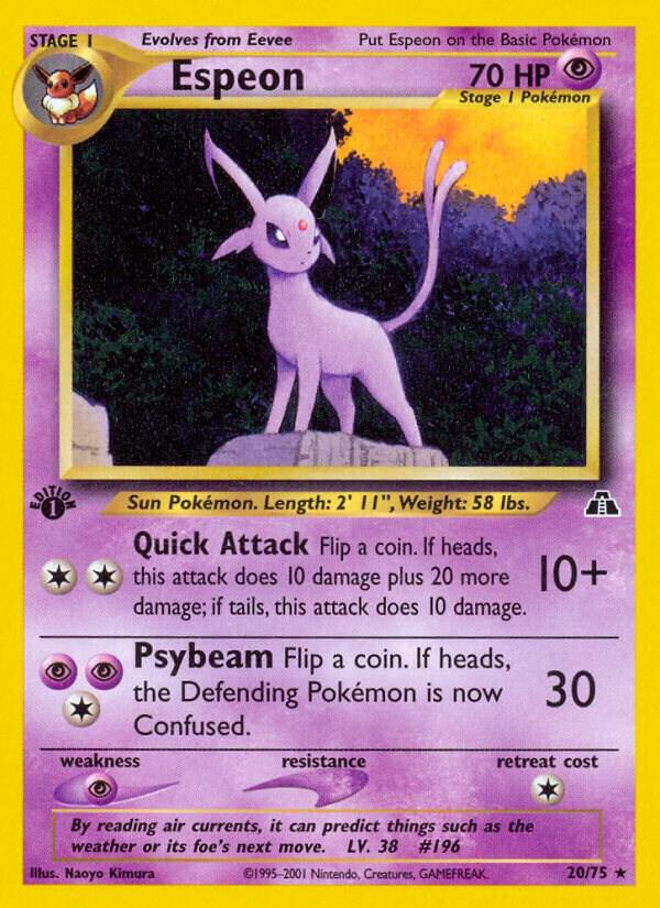 Espeon (20/75) Rare - Unlimited Edition Light Play