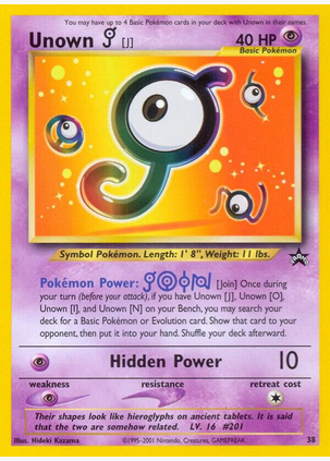 Unown [J] - 38 (BSP) Promo - Damaged