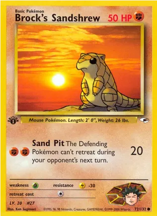 Brock's Sandshrew (72/132) 1st Edition - Near Mint