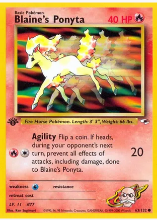 Blaine's Ponyta (63/132) 1st Edition