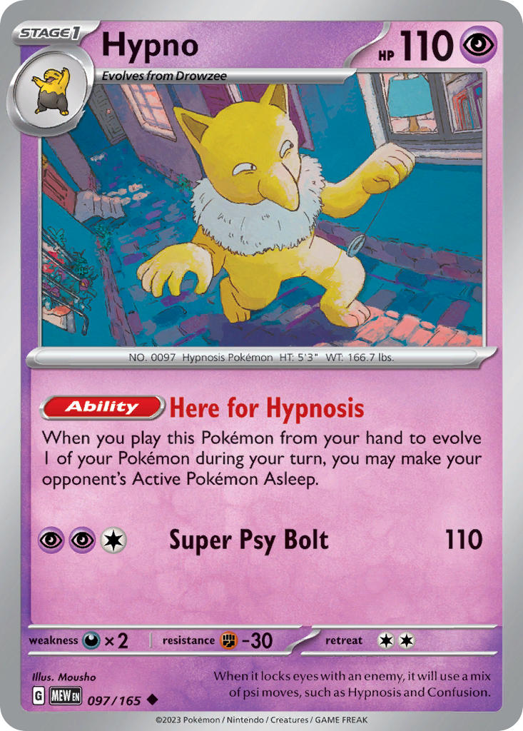 Hypno - 097/165 (MEW) Uncommon - Near Mint