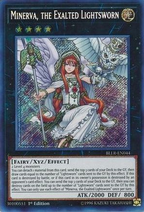 Minerva, the Exalted Lightsworn (BLLR-EN044) Secret Rare Light Play