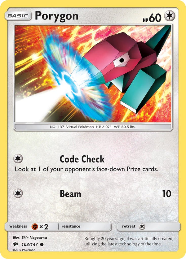 Porygon - 103/147 (SM:BUS) Common - Near Mint