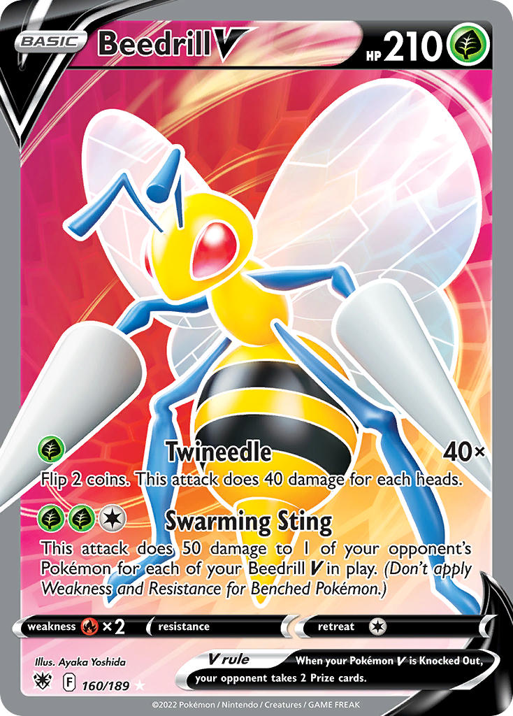 Beedrill V (Full Art) - 160/189 (SWSH10) Ultra Rare - Near Mint Holofoil