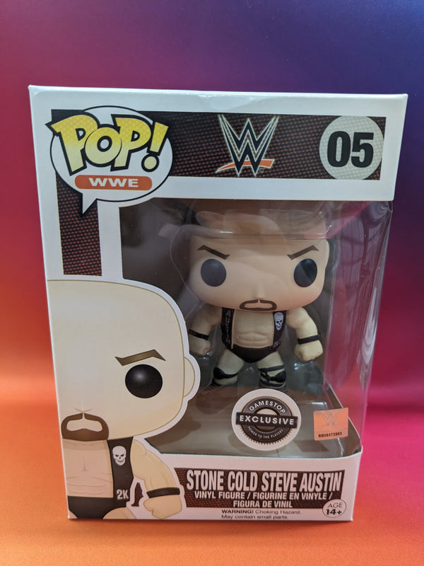 POP Figure: WWE #0005 - Stone Cold Steve Austin (Gamestop) (Faded, Box Damage)