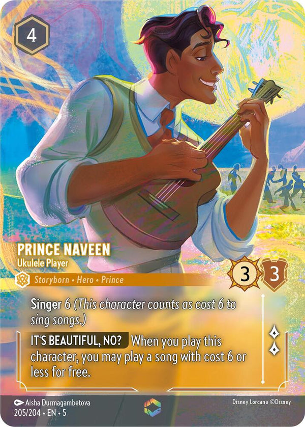 Prince Naveen - Ukulele Player  (Shimmering Skies 205/204) Enchanted - Near Mint Holofoil