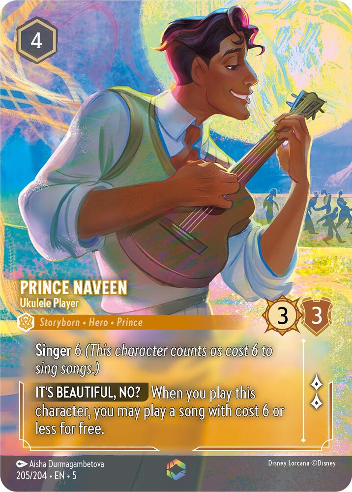 Prince Naveen - Ukulele Player  (Shimmering Skies 205/204) Enchanted - Near Mint Holofoil