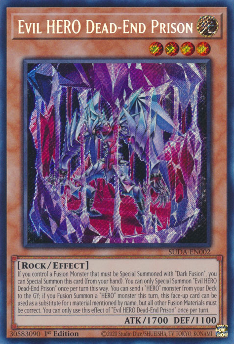 Evil HERO Dead-End Prison (SUDA-EN002) Secret Rare - Light Played 1st Edition