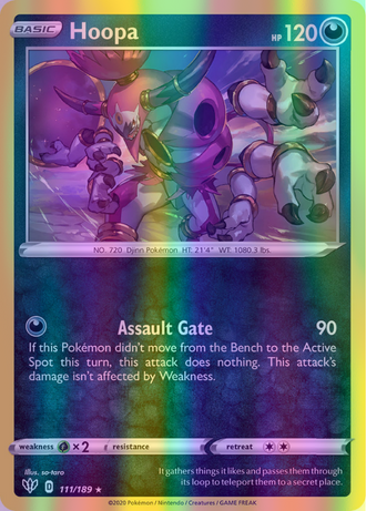 Hoopa - 111/189 (SWSH03) Holo Rare - Near Mint Reverse Holofoil