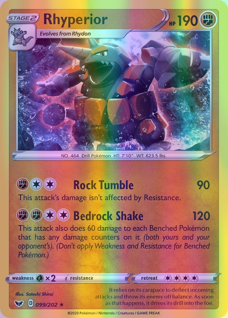 Rhyperior - 099/202 (SWSH01) Holo Rare - Near Mint Reverse Holofoil