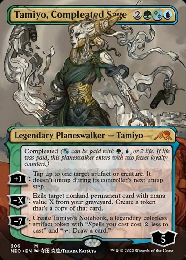 Tamiyo, Compleated Sage [#306 Borderless Planeswalkers] (NEO-M)