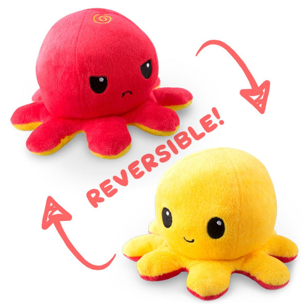Reversible Mini Plush: Octopus - Red & Yellow