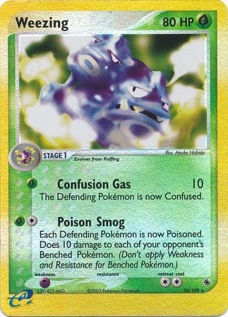 Weezing - 24/109 (RS) Rare - Light Play Reverse Holofoil