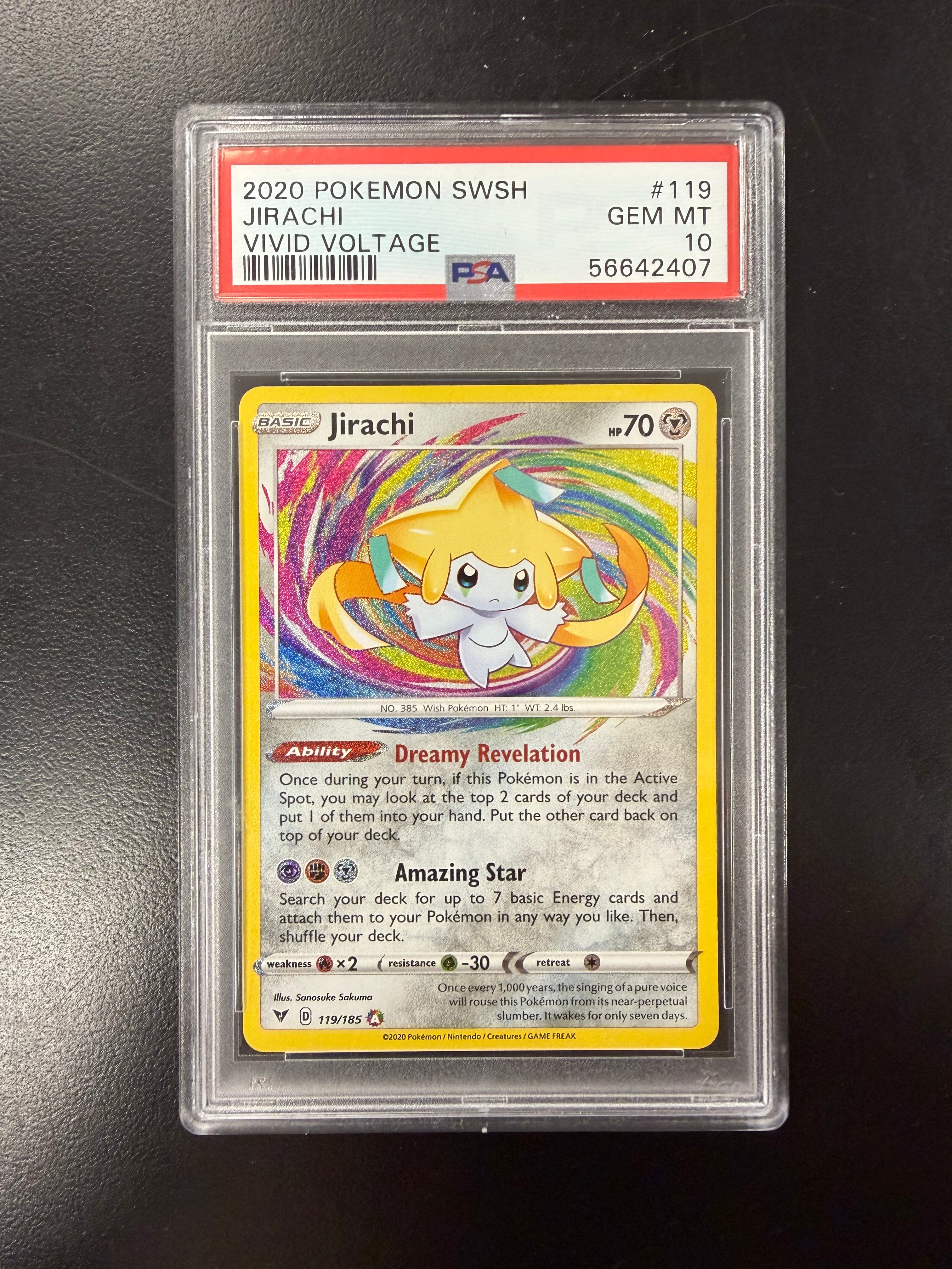 Jirachi - 119/185 (SWSH04) Amazing Rare - Near Mint Holofoil (Graded - PSA 10)